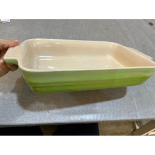 9成新 使用1次 無彩盒Le Creuset 陶瓷長方烤盤 長方型烤盤 26cm (大) 薄荷綠