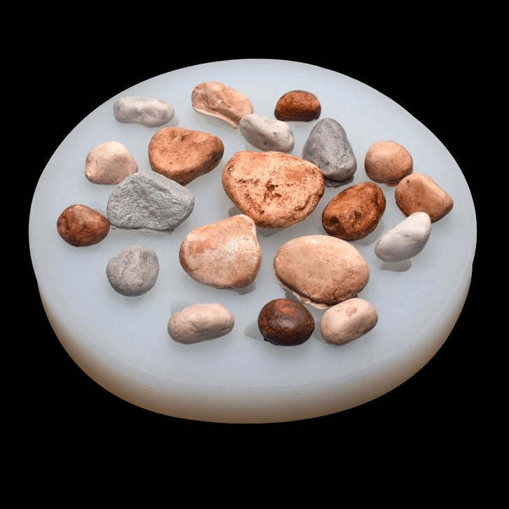 【現貨】仿真石頭形狀巧克力模具 20孔迷你石頭造型 矽膠模具 翻糖模
