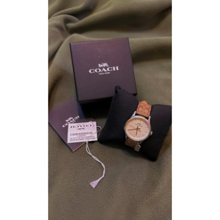 （COACH)手錶（棕色）⌚️14502994 配件 馬車 女錶 小LOGO 滿版經典老花 駝色印花