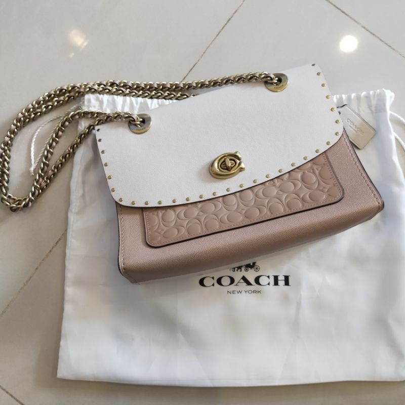 ✨99新 Coach正品出清✨Coach C logo鍊帶肩背包