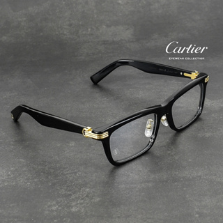 Cartier CT0420OA 卡地亞品牌眼鏡｜時尚大臉方框個性復古板材黑色全框眼鏡 男生品牌眼鏡框【幸子眼鏡】