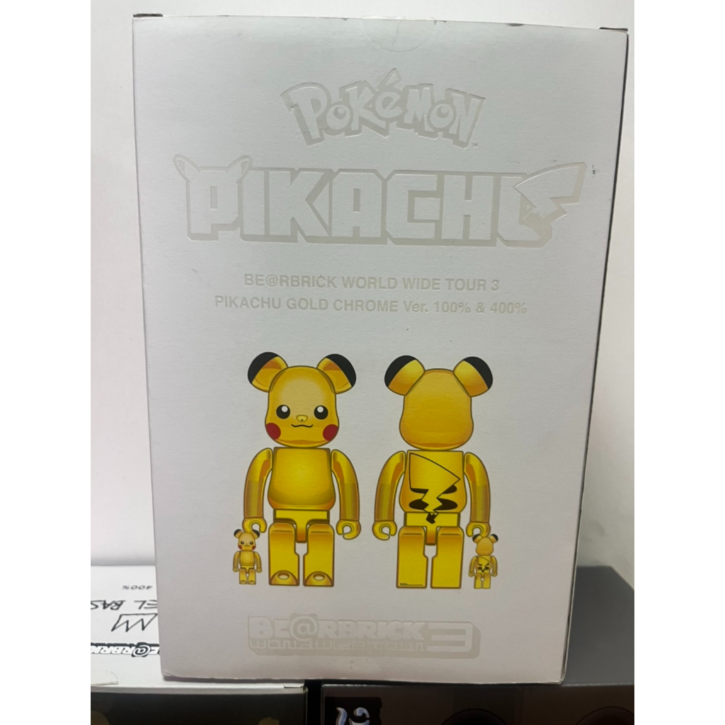 BE@RBRICK BEARBRICK 400%＋100% 庫柏力克熊  電鍍皮卡丘