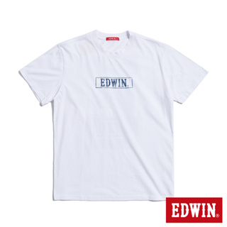 EDWIN 人氣復刻款 反面印花LOGO短袖T恤(白色)-男款