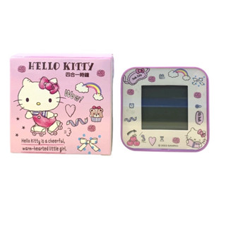 三麗鷗 正版授權 Hello Kitty KT LED粉色 四合一鬧鐘 時鐘 溫度計 倒數計時器