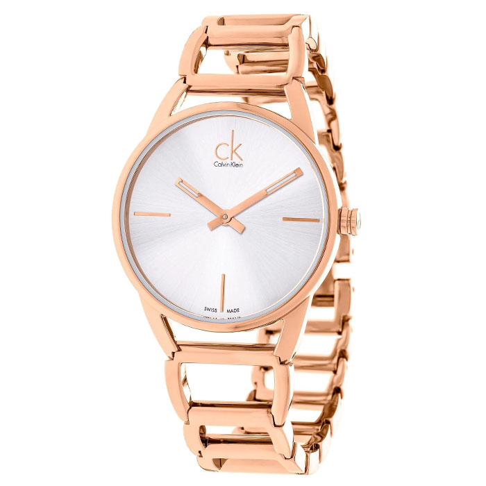 【Calvin Klein】CK手錶 K3G23626 優雅手環造型 鋼錶帶女錶 玫瑰金/銀 34mm 台南 時代鐘錶