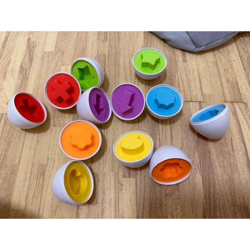 二手玩具-聰明蛋 6入 形狀配對 益智蛋 配對蛋
