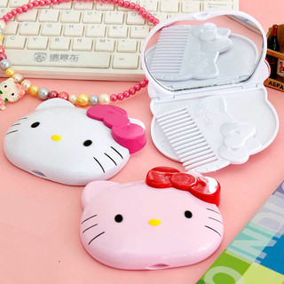 hello kitty雙面鏡子方便實用小鏡子 kt頭美容化妝鏡