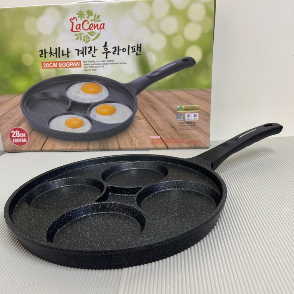 韓國Lacena大理石重力鑄造4孔煎蛋鍋