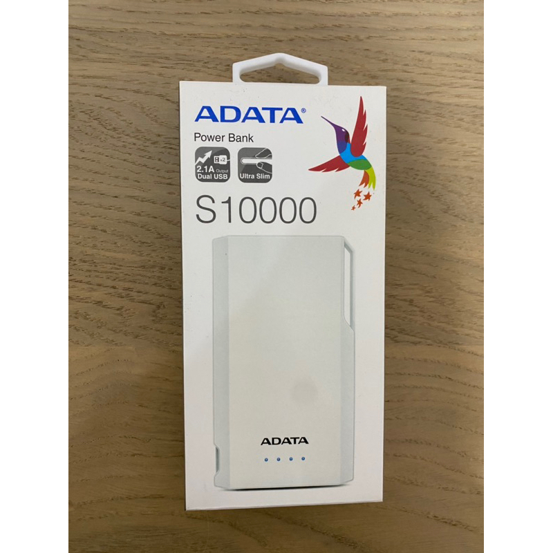 ADATA威剛 白色雙USB薄型行動電源10000mAh S10000全新