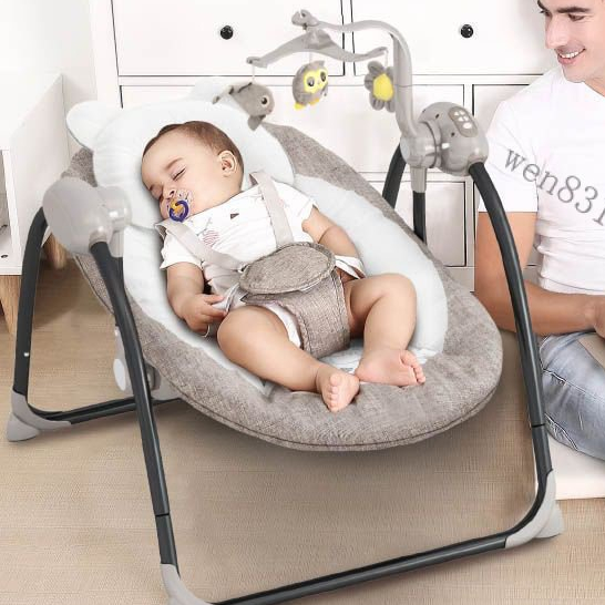 【穩固承重 免運含稅】鬨娃神器嬰兒電動搖搖椅新生兒寶寶鬨睡搖籃床帶娃睡覺安撫椅躺椅