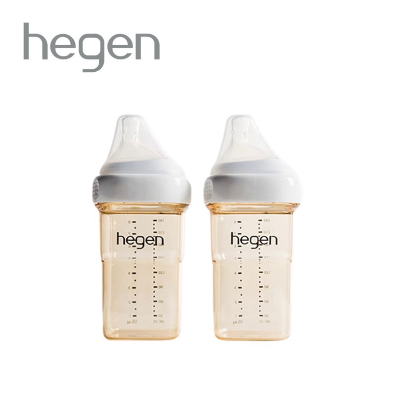 (全新） Hegen PPSU多功能方圓型寬口奶瓶240ml 雙瓶組中速奶嘴