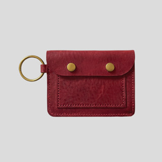 X Inconnues||小物||手工牛皮卡包2.0 信用卡夾/隨身卡包/零錢包 card wallet 植鞣革 做舊紅