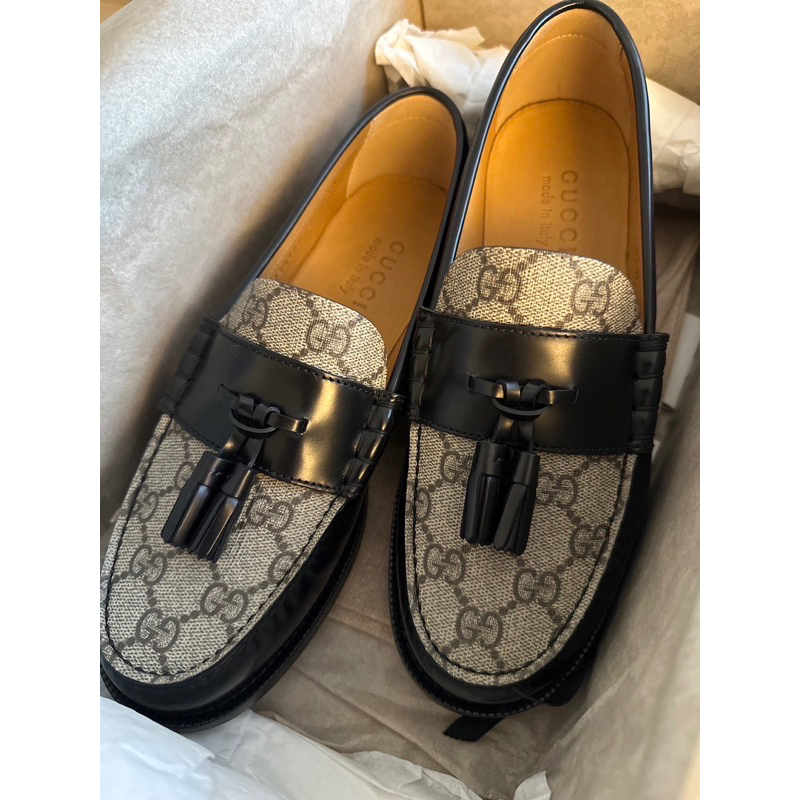 ［全新僅開封]2022 Gucci 男鞋 GG loafer with tassel 提花 老花 皮鞋控 樂福鞋 經典款