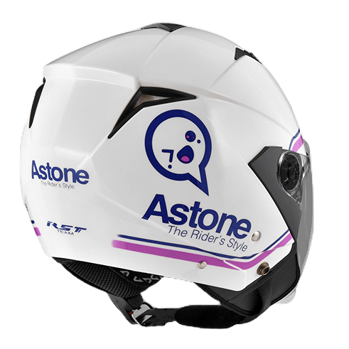 ASTONE RST AQ11 白紫 可拆洗 內墨鏡設計 通風系統 3/4罩  安全帽 半罩