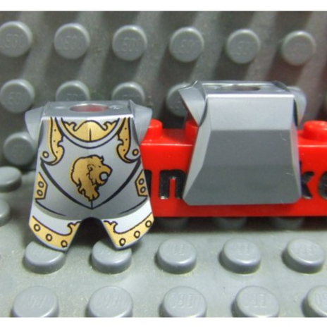 【積木2010】樂高 LEGO 平光銀色 盔甲 2587pb23 / 獅國 騎士 城堡 10223 銀色 (盔01)