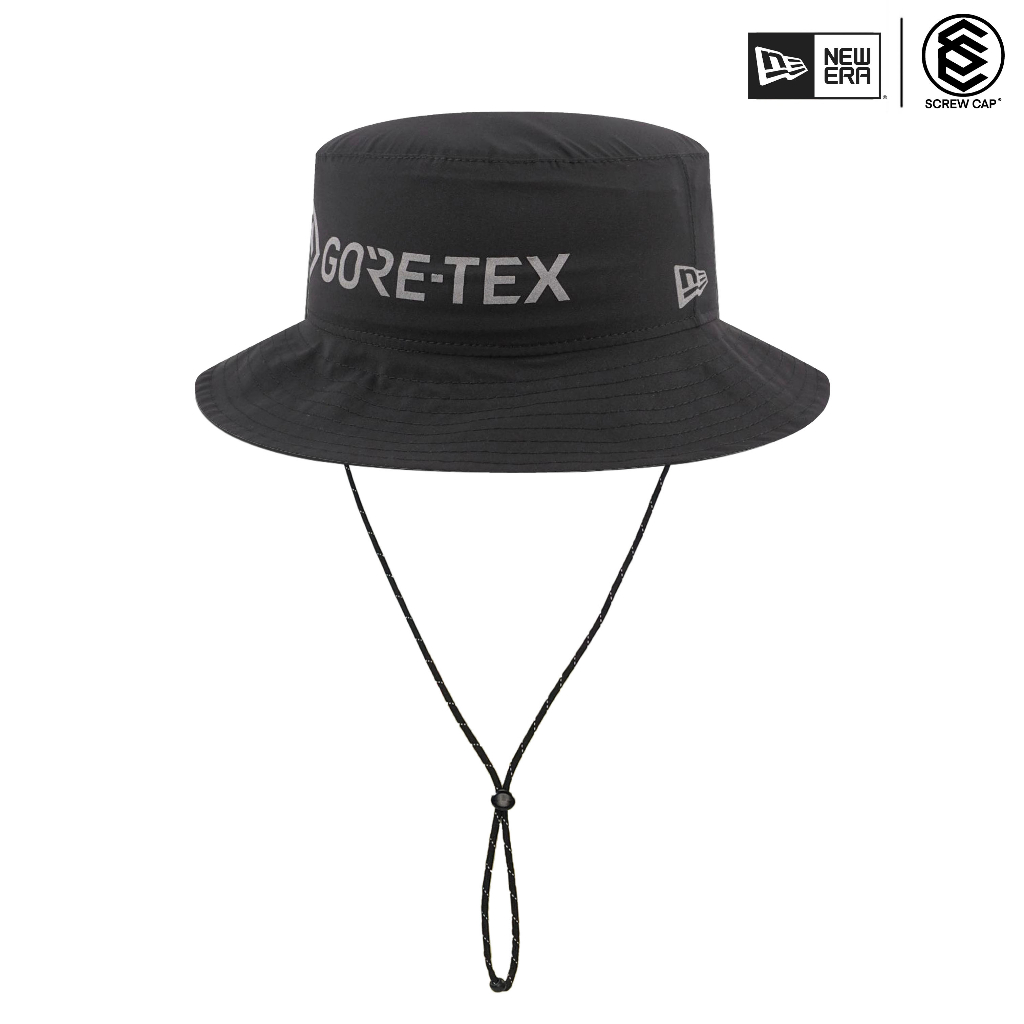 NEW ERA 戶外 GORETEX 反光漁夫帽 防潑水 漁夫帽 黑色 登山 掛繩漁夫帽 探險帽⫷ScrewCap⫸