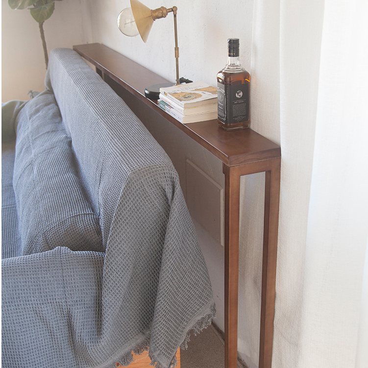 床頭沙發後置物架實木長條桌暖氣片靠墻窄條架子落地客廳玄關定制 柒月家居