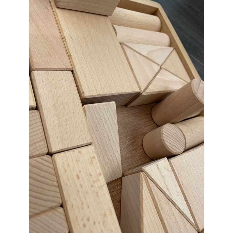 BørneLund 丹麥品牌 積木 小肌肉訓練 空間訓練 原木 原木積木 質感