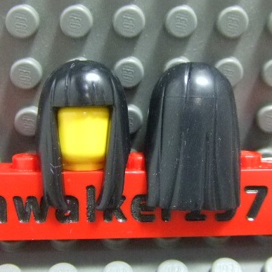 【積木2010】樂高 LEGO 軟質 黑色 瀏海 長髮 / 及肩 女生 頭髮 17346 71022 (H-12