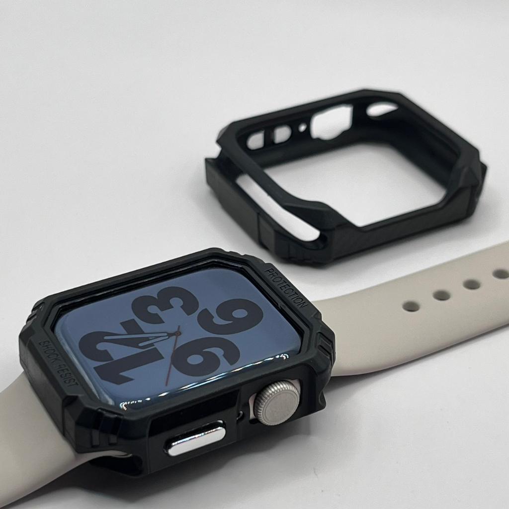 【JS】碳纖黑  台灣現貨 全包式保護殼 保護套 適用Apple Watch S7/S8 41/44/45mm