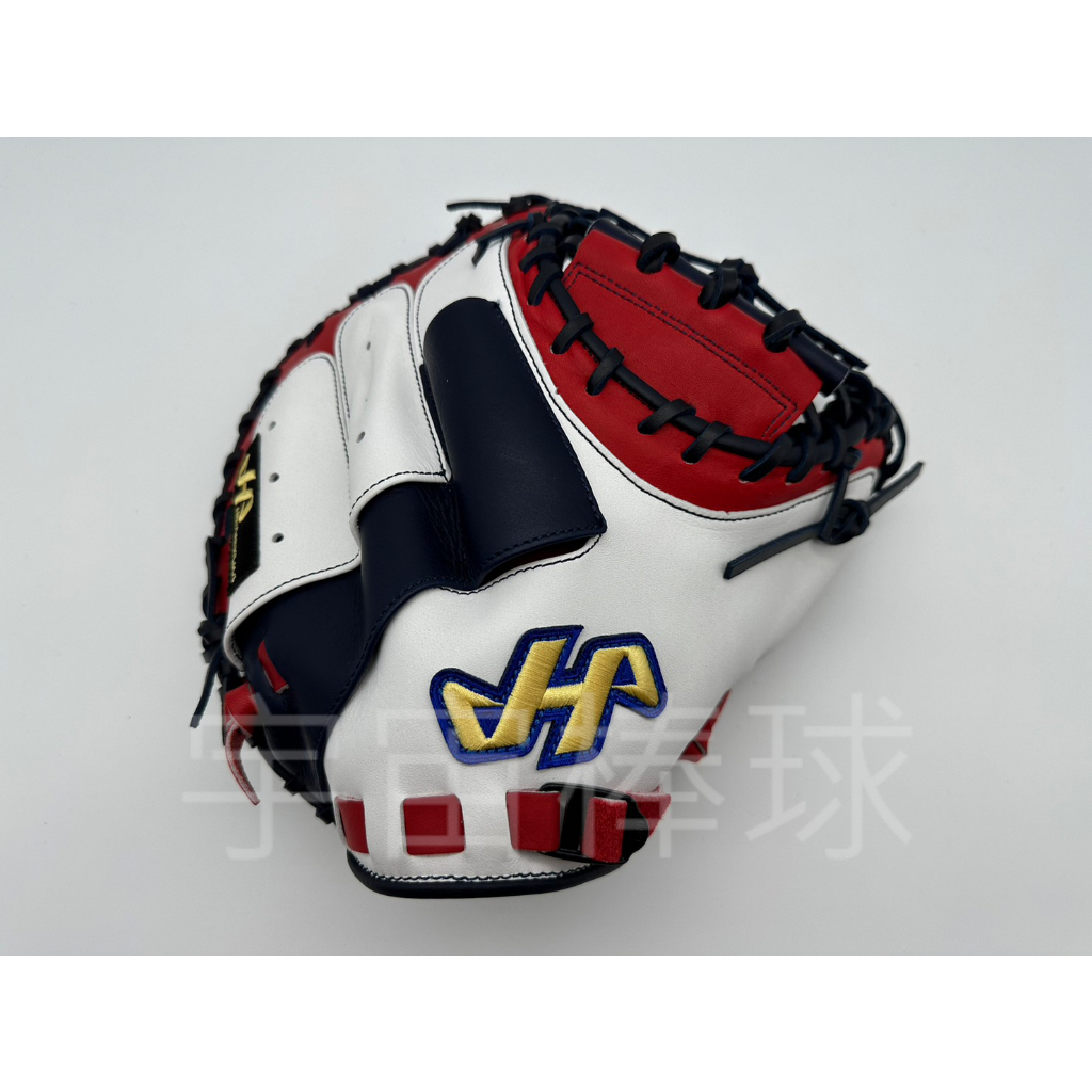 ※宇宙棒球※HA HATAKEYAMA PRO 棒壘球手套 外銷特別訂製款 捕手用 蛇腹設計 白/深藍/紅