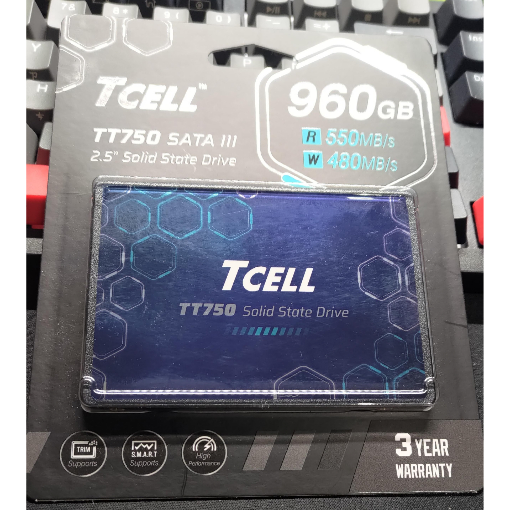 全新 SSD TCELL 冠元- TT750 960GB 2.5吋 SATAIII SSD固態硬碟