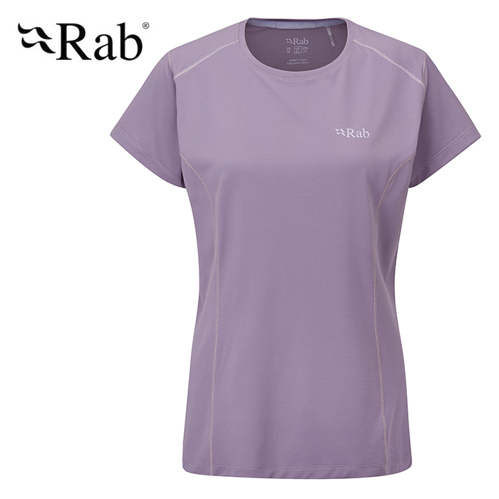 【Rab 英國】Force 圓領短袖透氣排汗衣 運動上衣 女款 紫鼠尾草 (QBL-06)