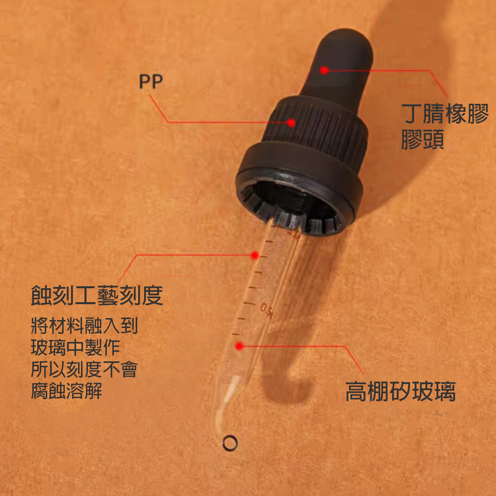 [全新現貨]精油瓶蓋100ML專用 有刻度玻璃滴管 彎曲滴管 防盜瓶蓋 丁腈橡膠膠頭