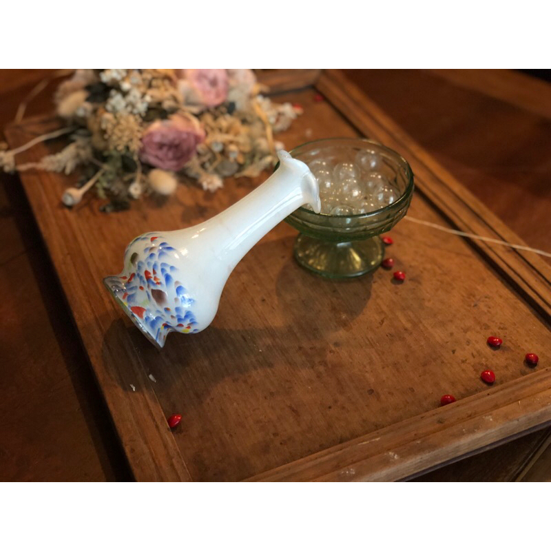 【福三】老玻璃花瓶 彩色花瓶