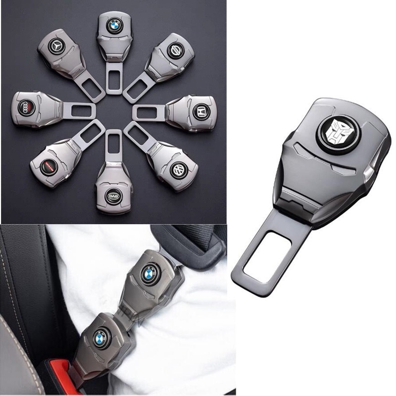 汽車安全帶扣 安全帶插扣延長接頭口 安全釦環 安全帶延長器 創意鋼鐵俠外形適用於賓士 寶馬 本田全部車型通用