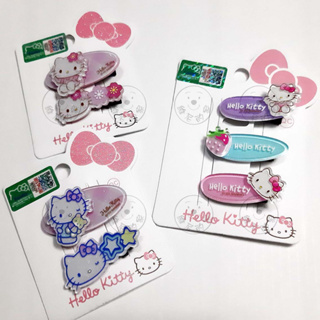 髮飾 Sanrio 三麗鷗正版 Hello Kitty 凱蒂貓 壓克力 橢圓造型 髮夾 邊夾 飾品 維尼的家
