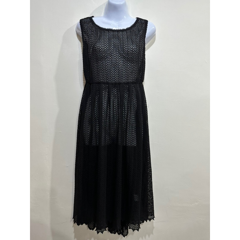 Coco Deal百貨日本🇯🇵專櫃 蕾絲鏤空 罩衫背心洋裝，時尚俏麗好搭，黑色2號，99成新零碼商品