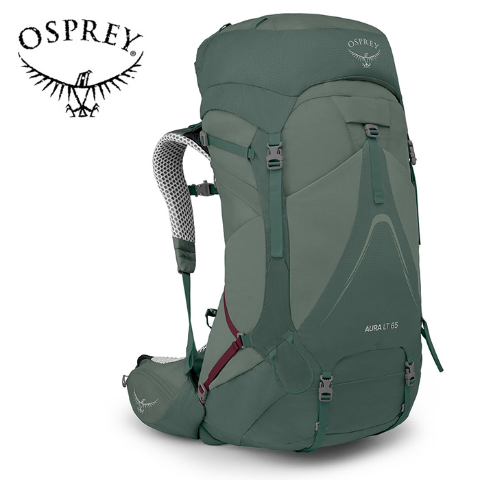 【Osprey 美國】Aura AG LT 65 網架輕量登山背包 65L 女款 春天綠｜健行背包 自助旅行背包