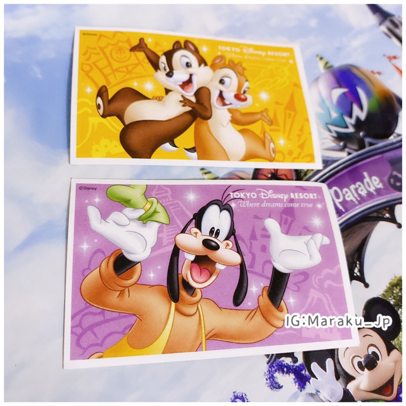 日本東京迪士尼樂園門票 票根 Disney TOKYO 紀念收藏門票 高飛 奇奇蒂蒂 花栗鼠