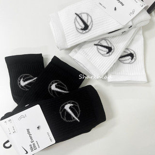【Sharkhead】現貨 Nike Everyday Crew 長襪 襪子 黑白 中筒襪 三雙組 DA2123-100