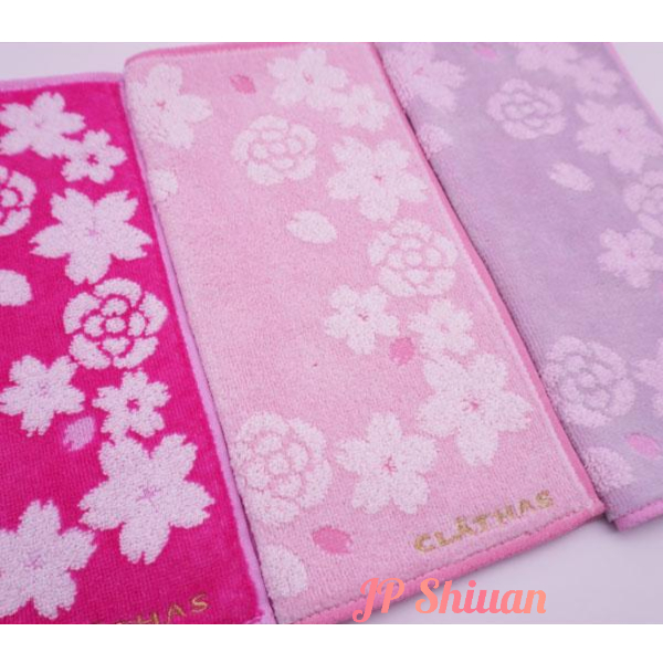 🌟現貨🌟 日本 CLATHAS 小香奈兒 女式 櫻花圖案 粉色 灰色 小手帕 小方巾 小毛巾