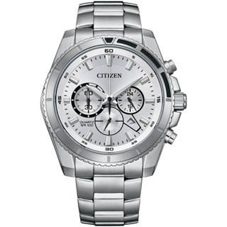 CITIZEN 星辰 Chronograph 時尚男計時手錶-銀色面AN8200-50A/44mm