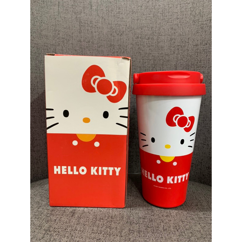 三麗鷗 Hello Kitty 304不鏽鋼手提咖啡保溫杯 手提臉型咖啡保溫杯 保溫瓶 500ml