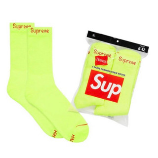 {OGC} 2023SS Supreme Hanes Crew Socks 螢光 襪子 長襪 單雙
