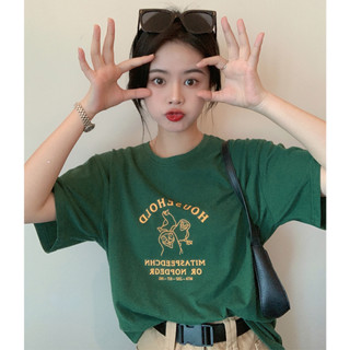 【真的臺灣現貨】100%純棉搞怪大眼睛小鳥印花加強包後圓領短袖T恤女上衣寬鬆素色大尺碼寬版情侶裝(GQ6610)