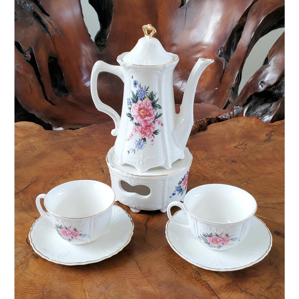 英格蘭 Sun Young of England 芙蓉花茶具組 白色 瓷器 英式皇家新骨瓷茶具組