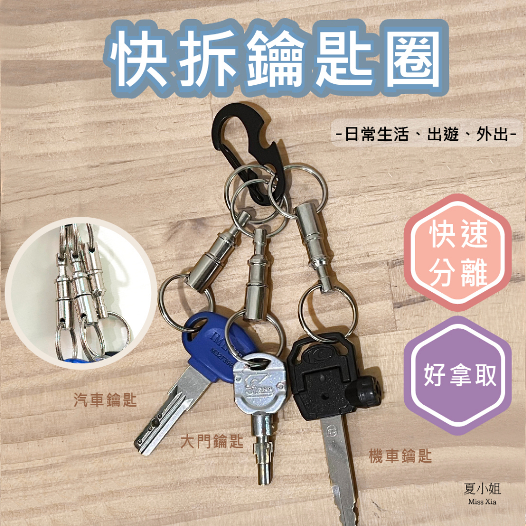 【在台現貨】快拆鑰匙圈 快拆扣 鑰匙圈扣環 鑰匙環 汽車鑰匙扣 鑰匙吊飾 鑰匙收納 鑰匙圈 鑰匙套 鑰匙頭 夏小姐鑰匙扣
