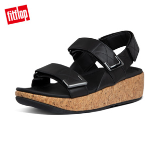 【FitFlop】REMI ADJUSTABLE LEATHER BACK-STRAP SANDALS後帶涼拖-女(黑)