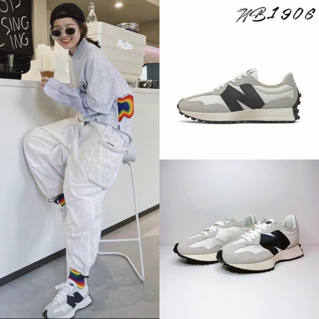 New Balance 327  IU李知恩同款海鹽色 海鹽黑 海鹽藍 黑白 男女 慢跑鞋 MS327FE