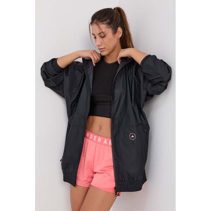 (預購）全新真品愛迪達Adidas Stella McCartney黑色防風防水風衣夾克/運動夾克運動外套立領外套