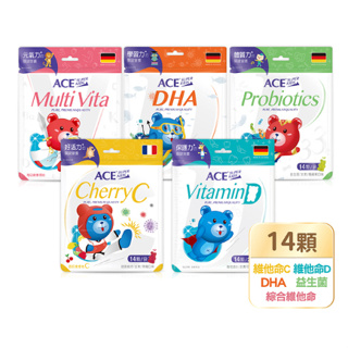 ACE SUPER KIDS 機能Q 維他命D/DHA/33e益生菌 維他命C 機能軟糖❤陳小甜嬰兒用品❤(14顆/袋)