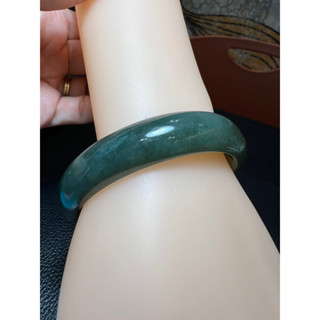 翡翠玉鐲滿綠藍水手鐲 57圈囗
