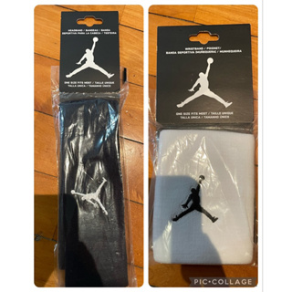 全新 Nike JORDAN JUMPMAN 配件 黑色 頭帶（1入）/白色 腕帶(2入左右手）護腕 耐吉