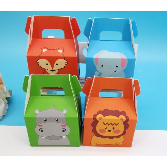 +小嬿子+兒童節 生日糖盒 動物卡通糖盒 寶寶慶生派對盒子 周歲小禮盒物 生日手提禮品盒 糖果紙盒
