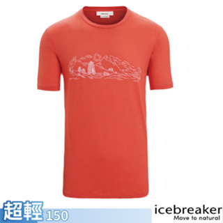 【紐西蘭 Icebreaker】男 美麗諾羊毛圓領短袖上衣 Tech Lite II.T恤_柚橘_IB0A56NB